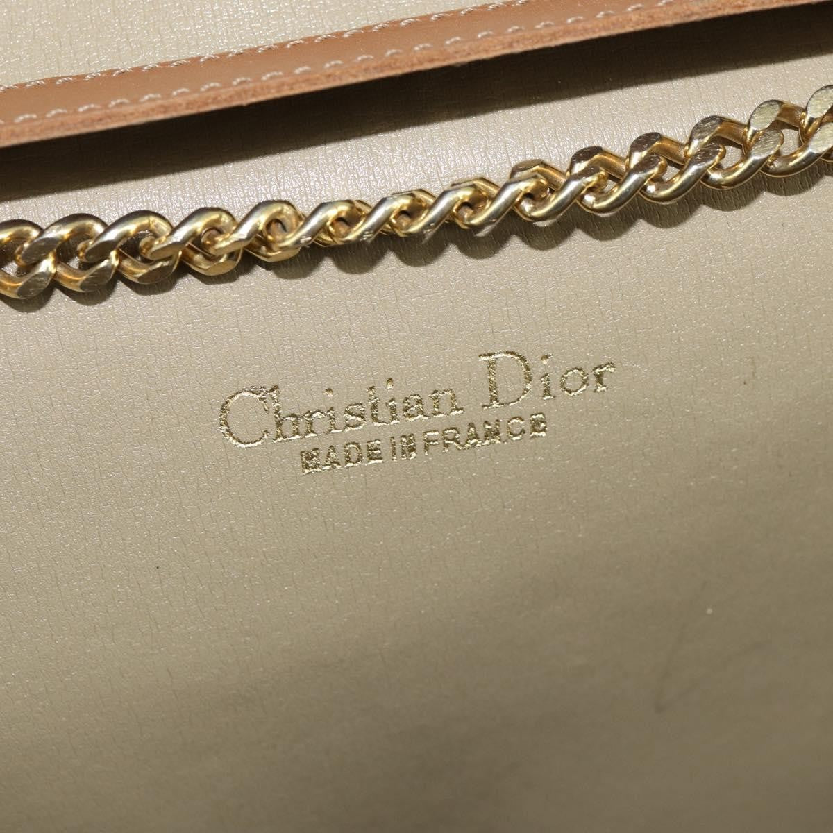 Christian Dior Vintage Honeycomb chain Canvas, BEIGE, CANVAS, Shoulder bag