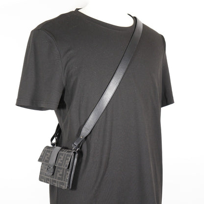 Fendi Baguette Convertible Belt Bag Zucca canvas, BLACK, CANVAS, Crossbody bag