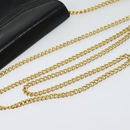 Christian Dior Vintage Chain Flap Shoulder Bag Leather, BLACK, LEATHER, Shoulder bag