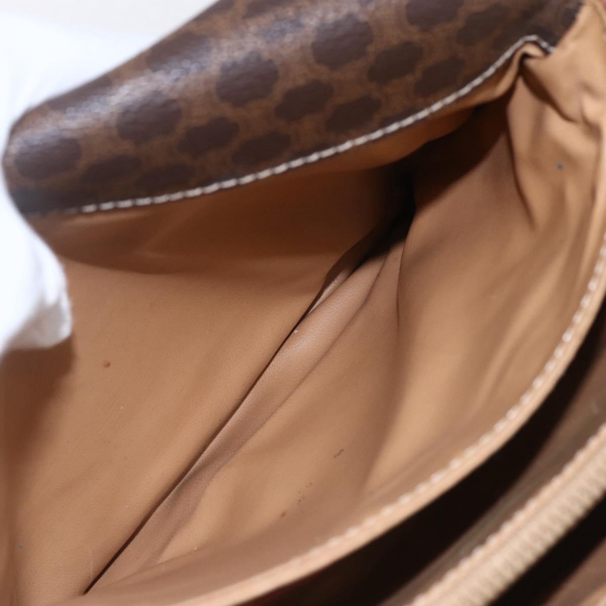 Celine Vintage Macadam Shoulder Bag Canvas and Leather, BROWN, CANVAS, Shoulder bag