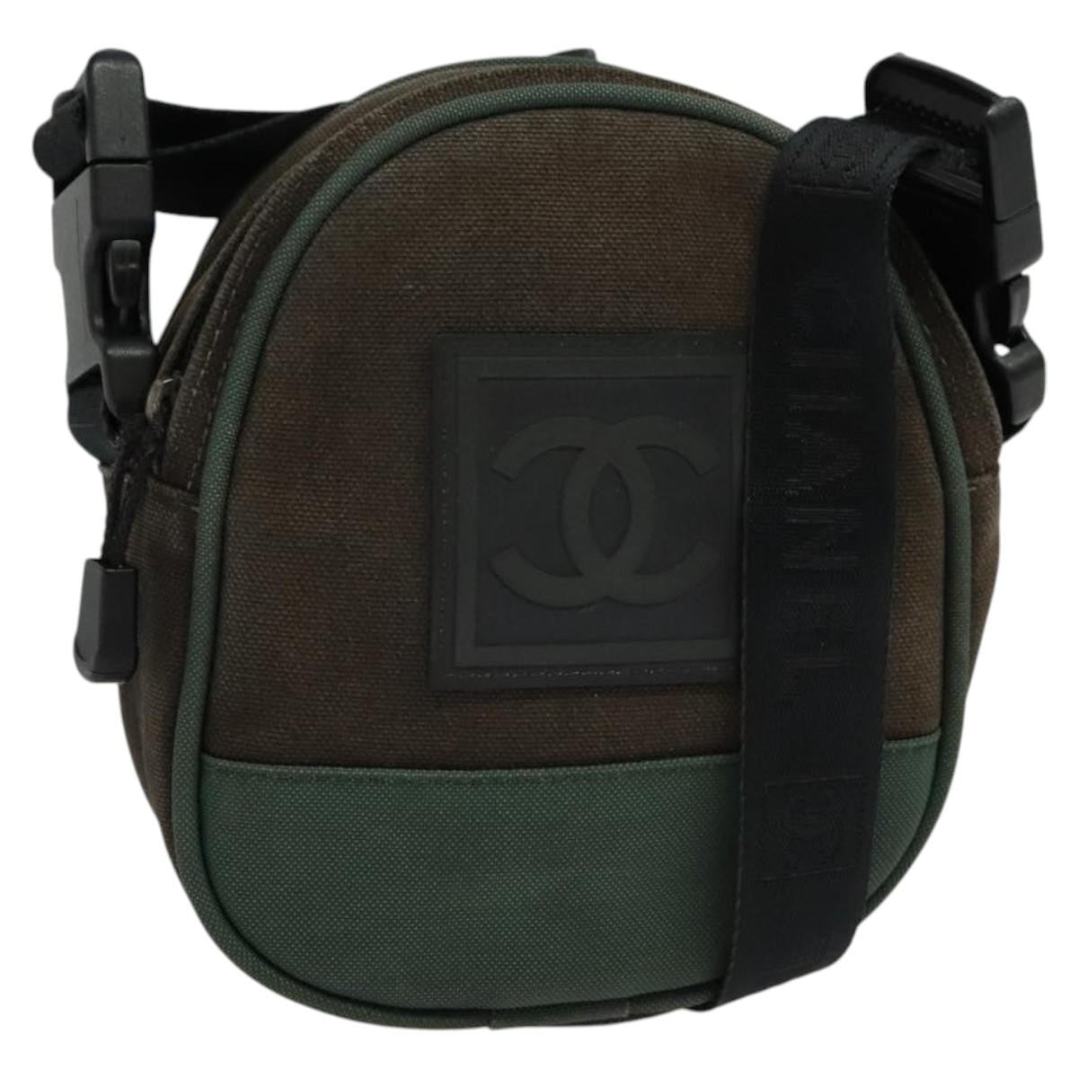 Chanel Sport Line Crossbody Bag Coated Canvas, BROWN, CANVAS, Shoulder bag