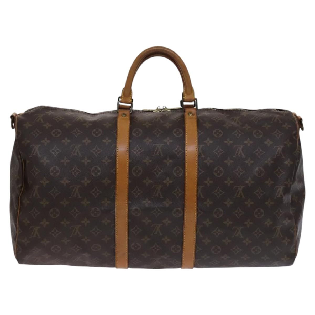 Louis Vuitton Keepall Bag Monogram Canvas, BROWN, CANVAS, Travel bag