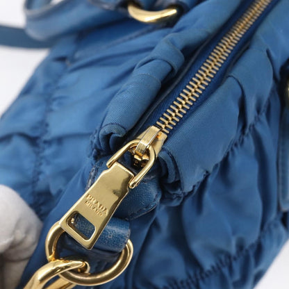 Prada Gaufre Convertible Satchel Tessuto, BLUE, NYLON, Handbag