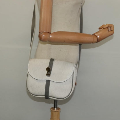 Christian Dior Vintage Honeycomb Flap Crossbody Bag Canvas and Leather, WHITE, CANVAS, Shoulder bag