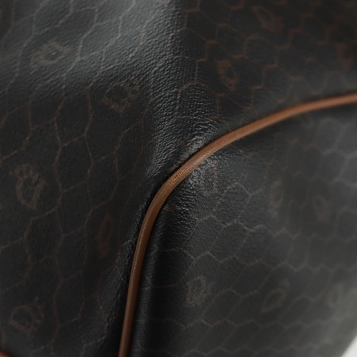 Christian Dior Vintage Honeycomb Boston bag Canvas and Leather, BLACK, PVC, Travel bag