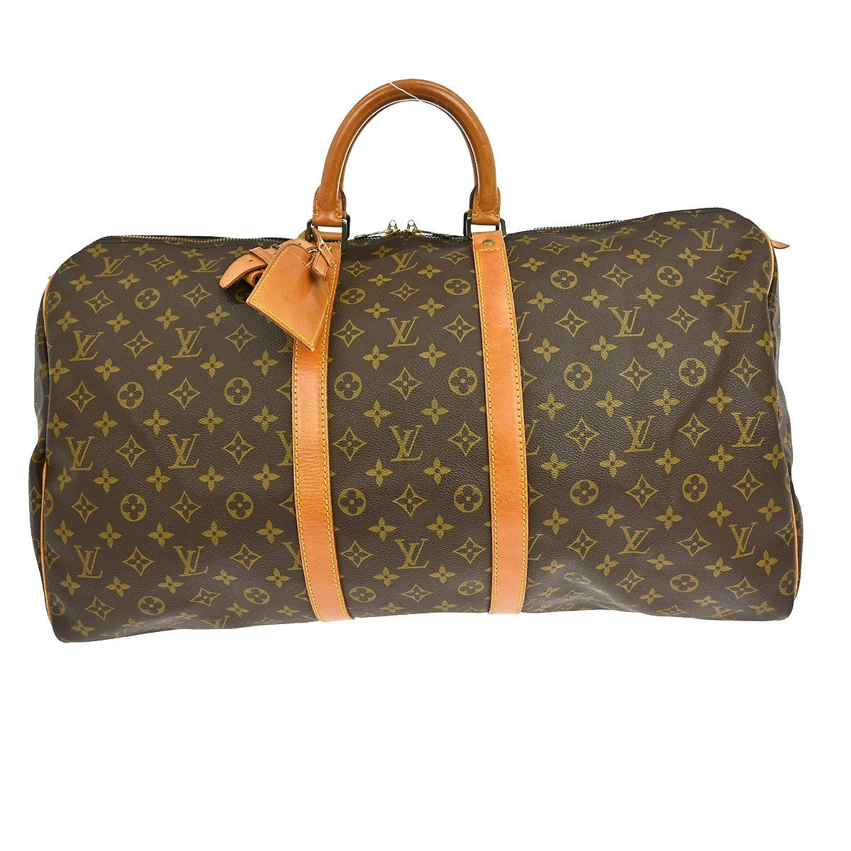 Louis Vuitton Keepall Bag Monogram Canvas, BROWN, CANVAS, Travel bag