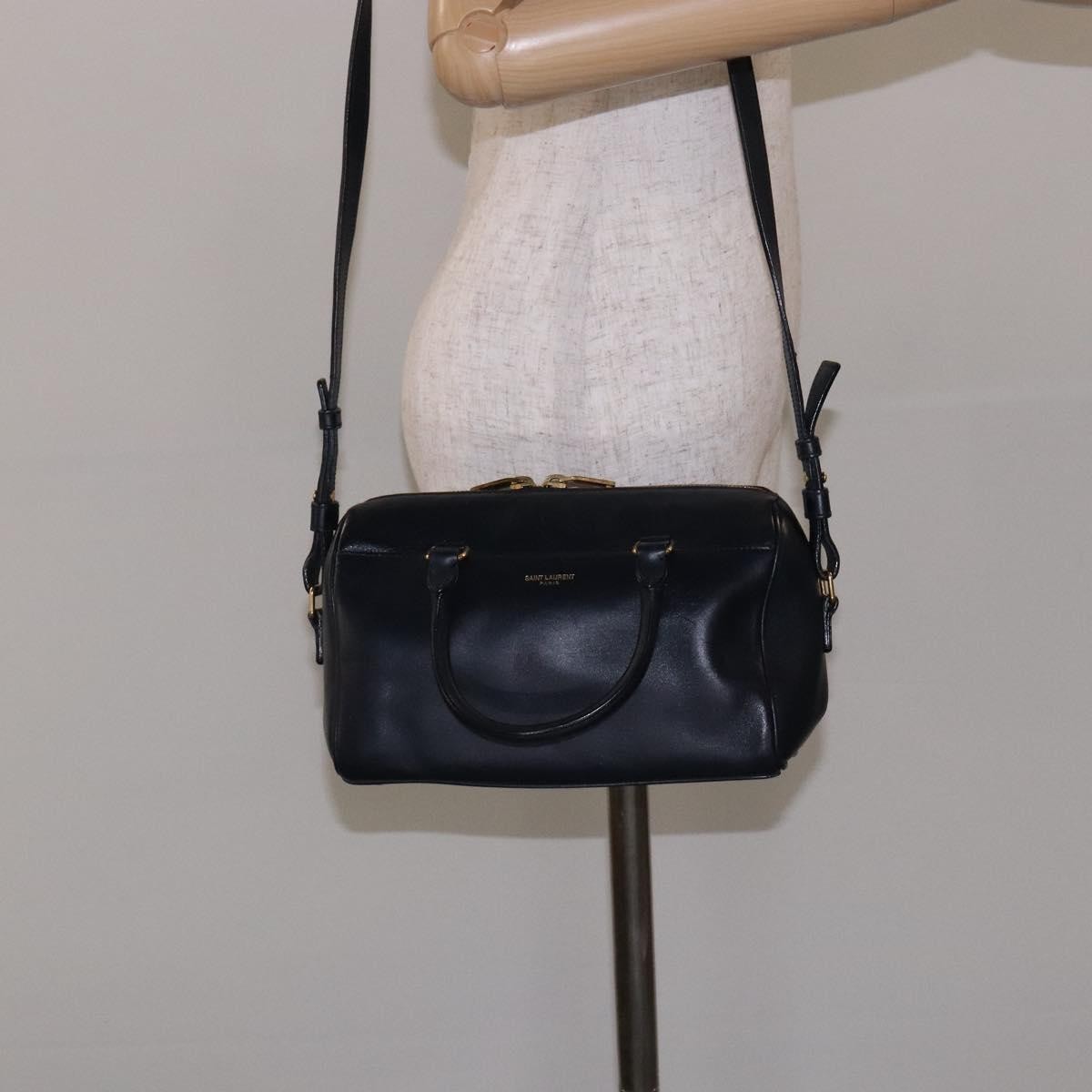 Saint Laurent Classic Baby Duffle Bag Leather, NAVY, LEATHER, Handbag