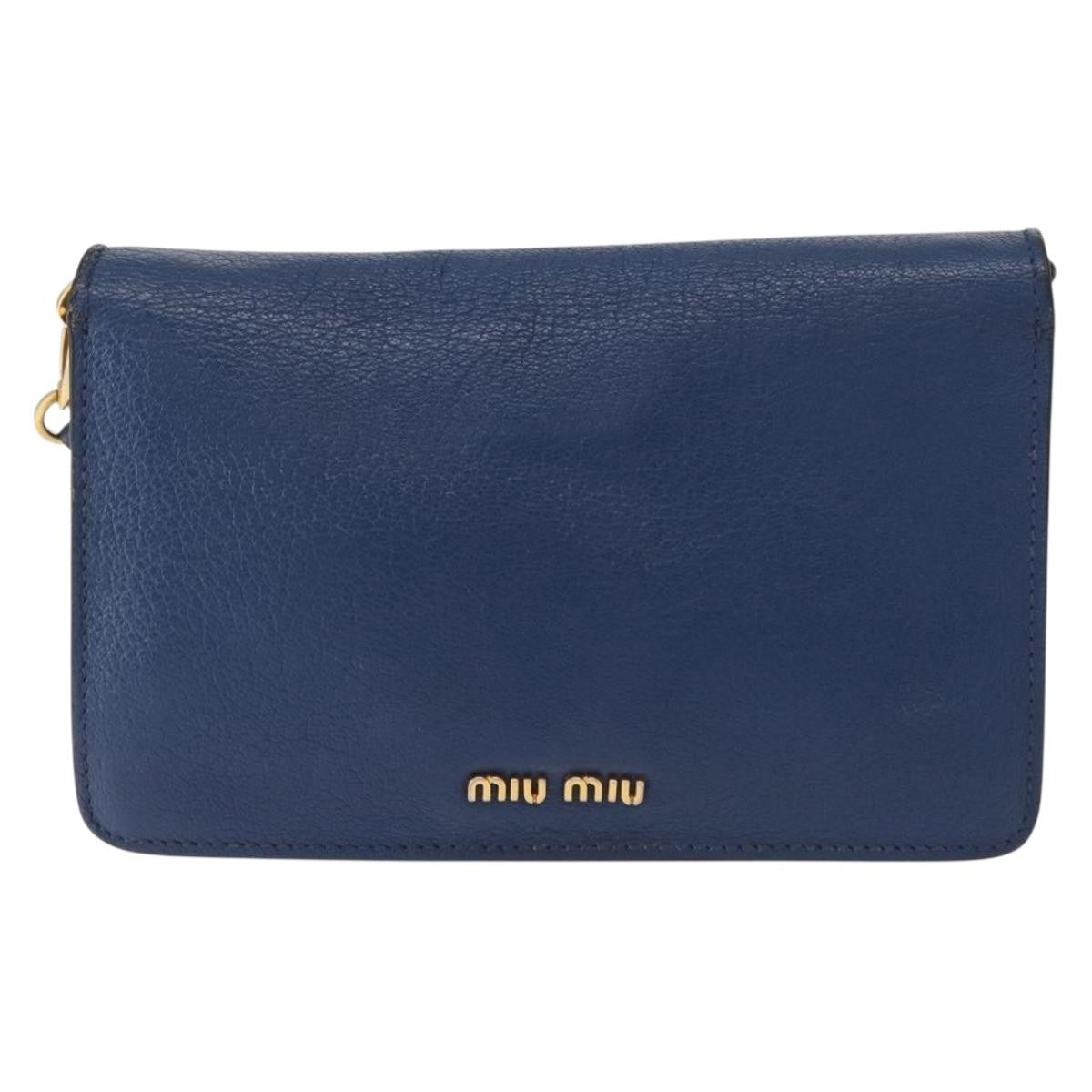 Miu Miu Shoulder Bag Leather, BLUE, LEATHER, Shoulder bag
