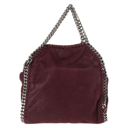 Stella McCartney Falabella Fold Over Crossbody Bag Velvet, BURGUNDY, POLYESTER, Crossbody bag