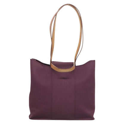 Hermes Cabag Handbag Toile and Leather, PURPLE, CANVAS, Tote bag