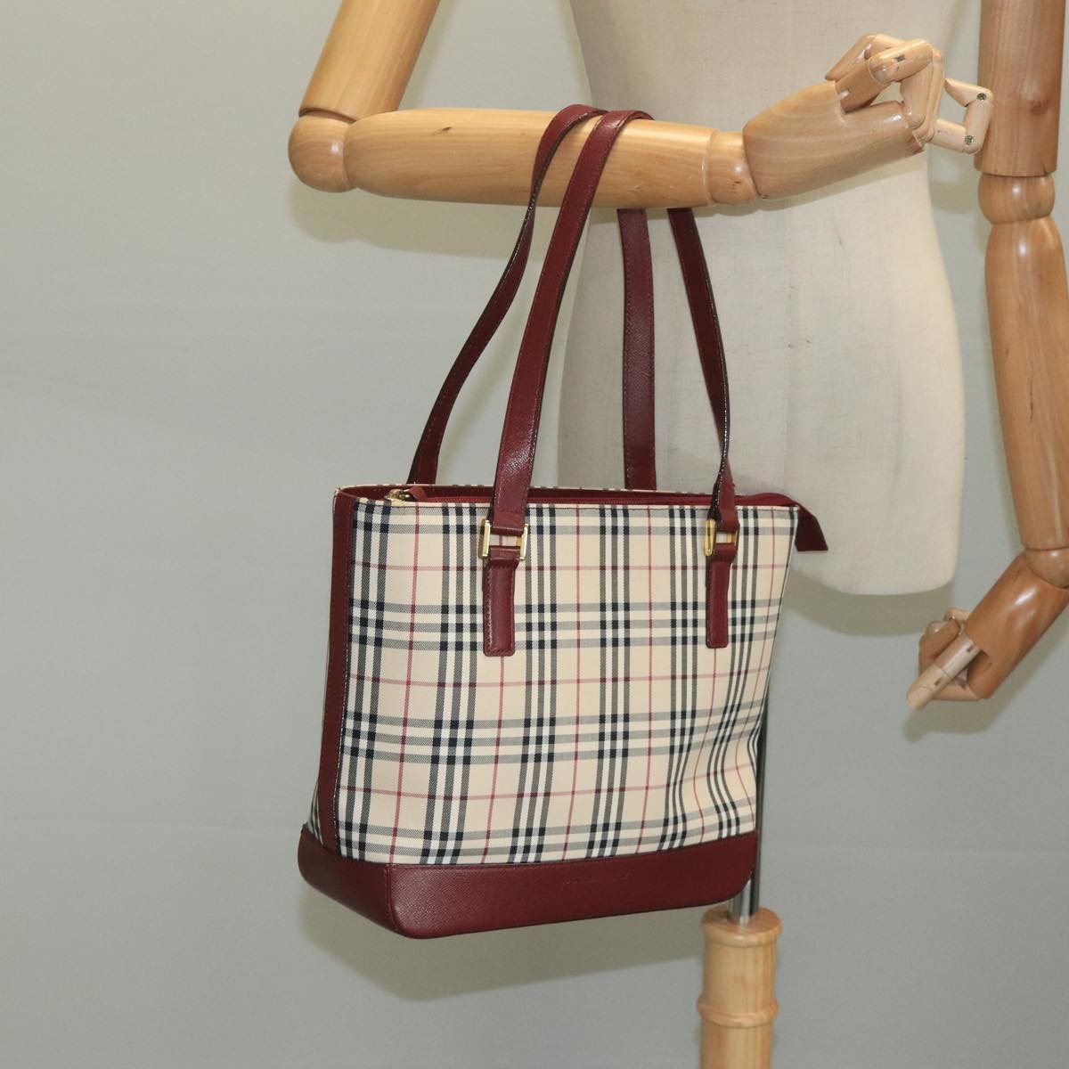 Burberry Nova Check Tote canvas check pattern, BEIGE, CANVAS, Tote bag
