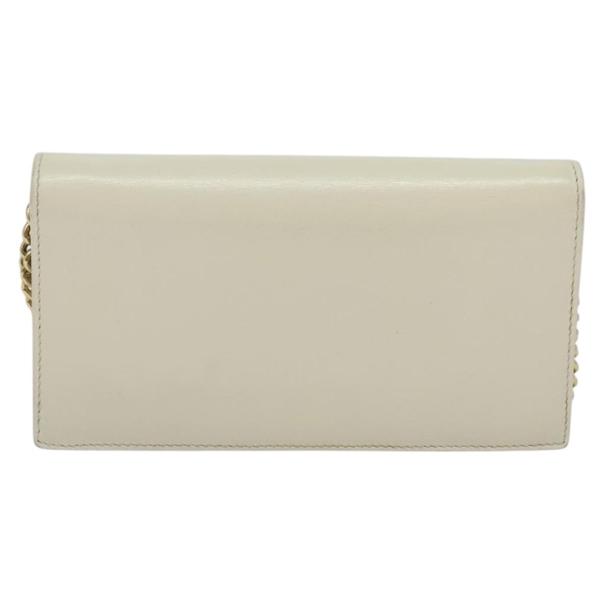 Gucci Horsebit 1955 Chain Wallet Leather, WHITE, LEATHER, Wallets