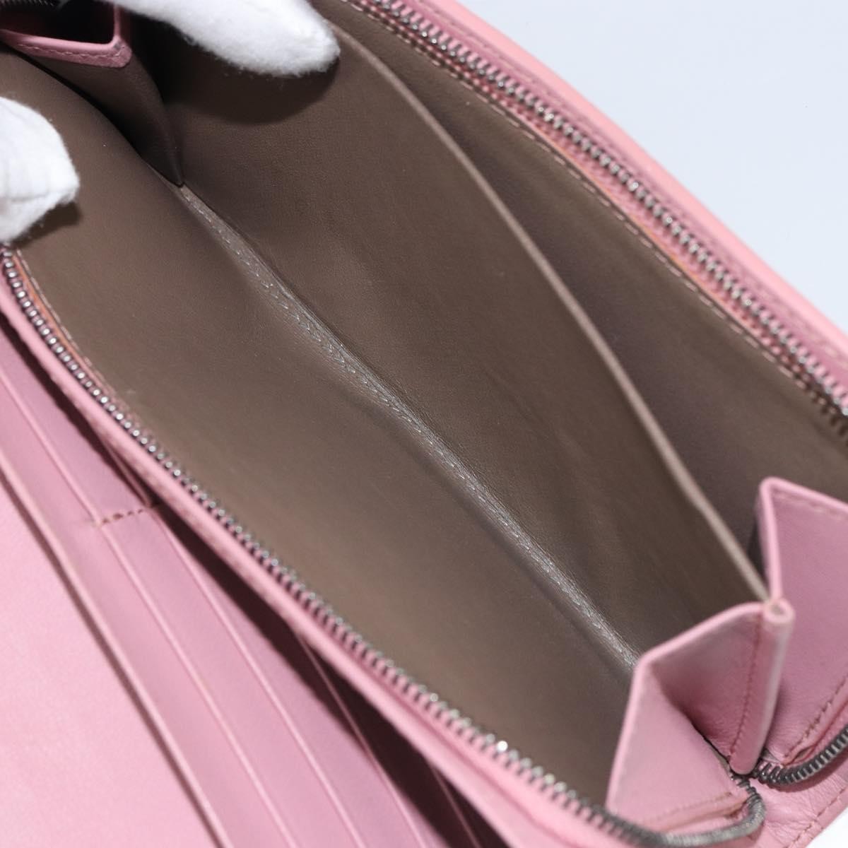 Bottega Veneta Intrecciato Long Zip  Wallet Leather, PINK, LEATHER, Wallets