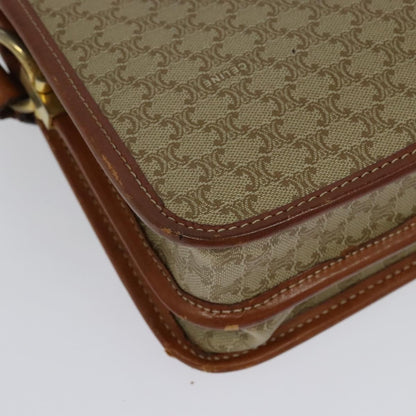 Celine Macadam Shoulder Bag PVC Leather, BEIGE, CANVAS, Shoulder bag