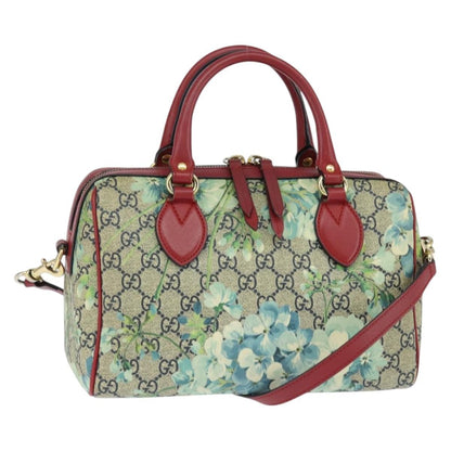 Gucci Convertible Boston Bag Blooms Print GG Coated Canvas, BEIGE, CANVAS, Handbag