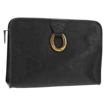 Christian Dior Vintage Trotter Pouch Diorissimo Canvas, BLACK, PVC, Clutche & pouche