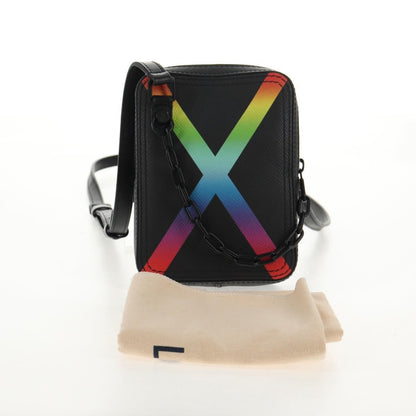 Louis Vuitton Danube Messenger Bag Rainbow Taiga Leather, BLACK, LEATHER, Crossbody bag