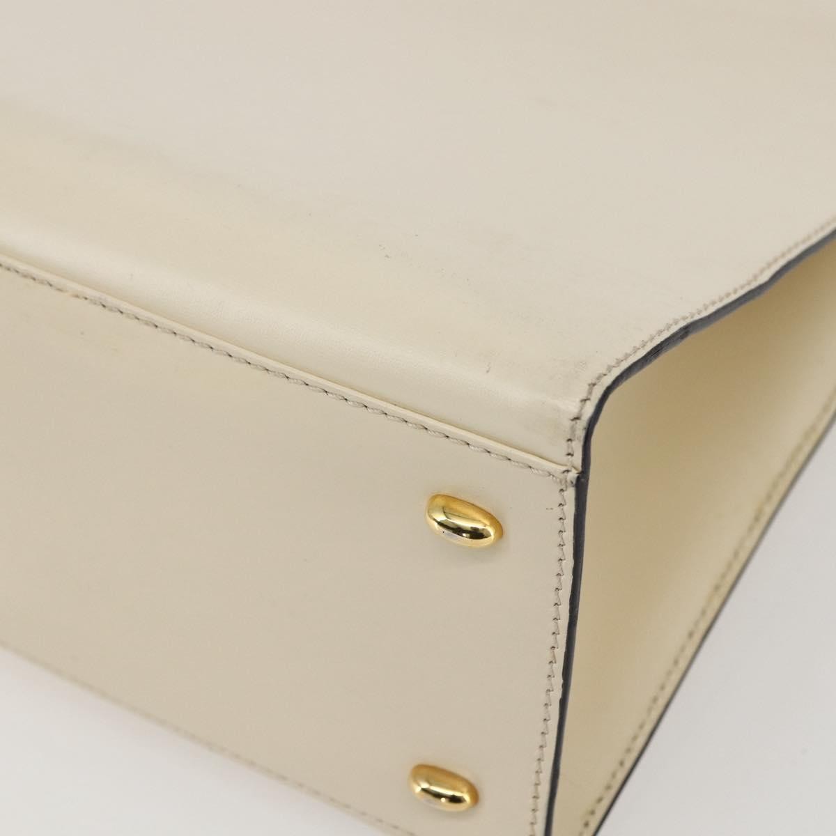 Celine Vintage Logo Top Handle Bag Leather, WHITE, LEATHER, Handbag