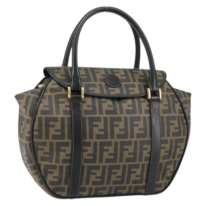 Fendi Zucca spalmati Zucca canvas spalmati flap rounded, BROWN, CANVAS, Handbag