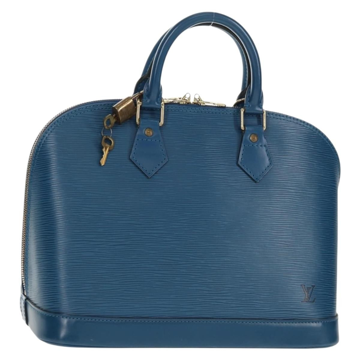 Louis Vuitton Alma Handbag Epi Leather, BLUE, LEATHER, Handbag