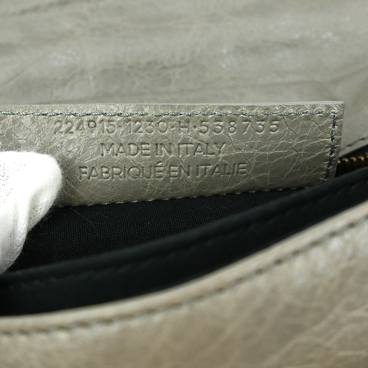 Balenciaga Classic Studs Envelope Clutch Leather, GRAY, LEATHER, Clutche & pouche