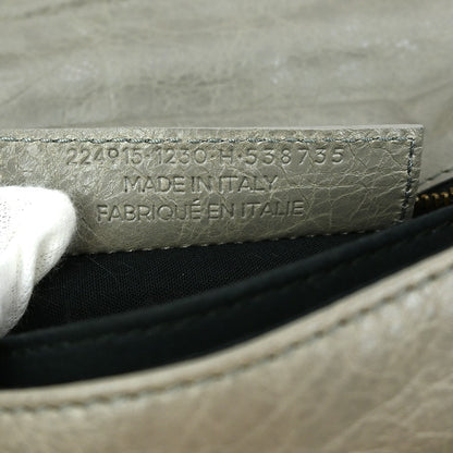 Balenciaga Classic Studs Envelope Clutch Leather, GRAY, LEATHER, Clutche & pouche