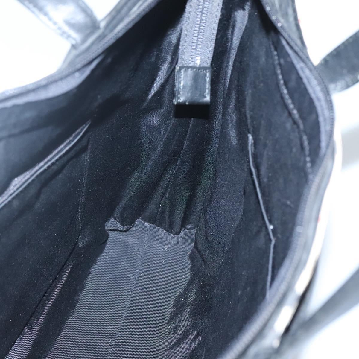 Burberry Nova Check Tote Canvas and Leather, BLACK, LEATHER, Tote bag