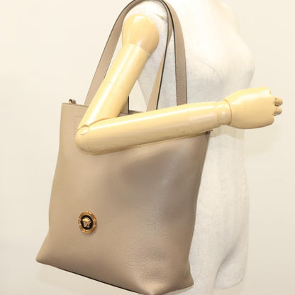 Versace La Medusa Tote Embossed Canvas, BEIGE, LEATHER, Tote bag