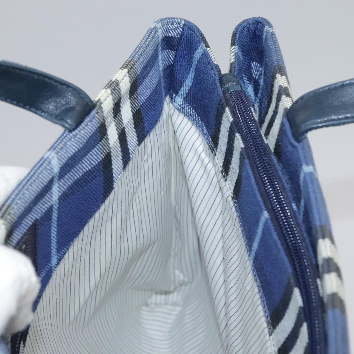 Burberry Nova Check Tote canvas check pattern, BLUE, CANVAS, Tote bag