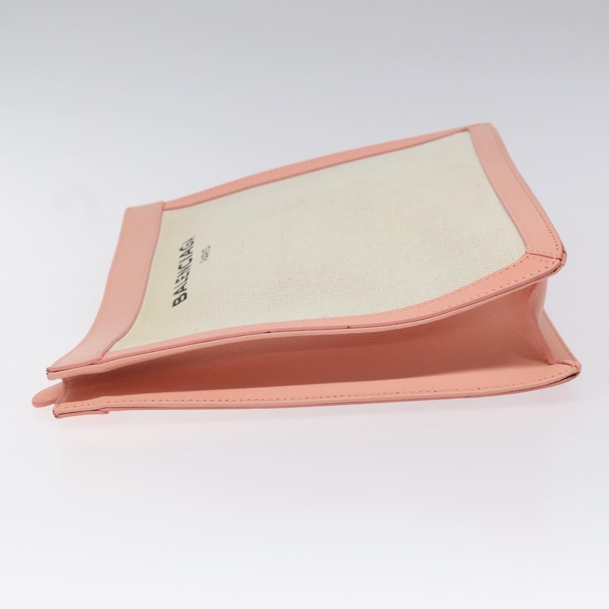 Balenciaga Navy Clutch Canvas with Leather, PINK, CANVAS, Clutche & pouche