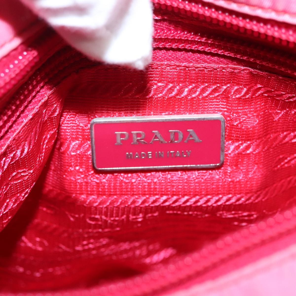 Prada Bow Convertible Tote Tessuto, PINK, NYLON, Tote bag