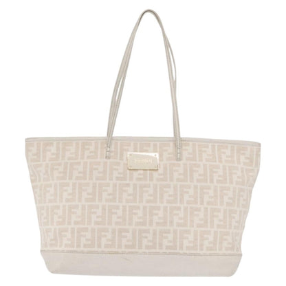 Fendi Roll Tote Zucca Canvas and Leather, BEIGE, CANVAS, Tote bag