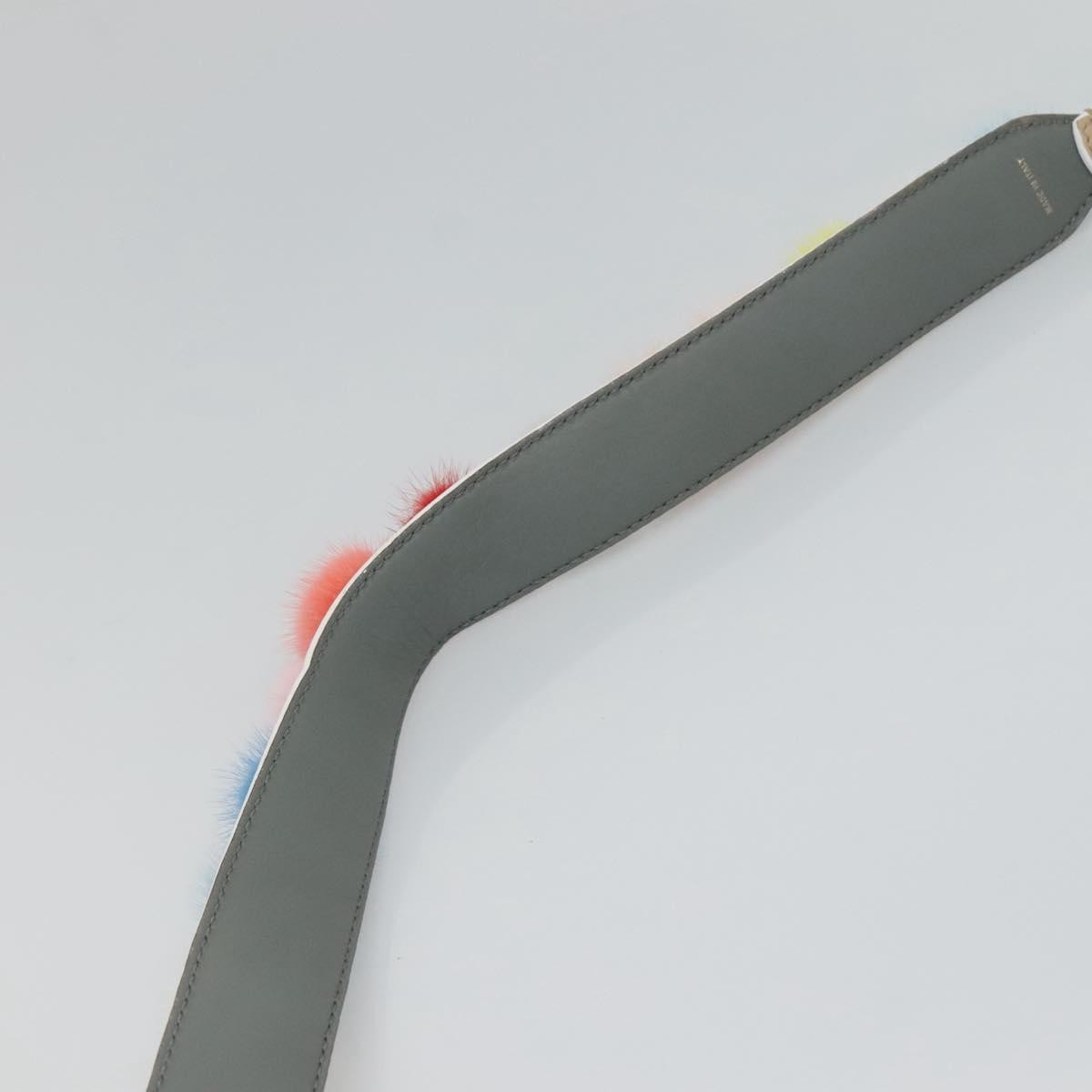 Fendi Pom Pom Strap You Shoulder Strap Leather and Fur, MULTICOLOUR, LEATHER, Straps