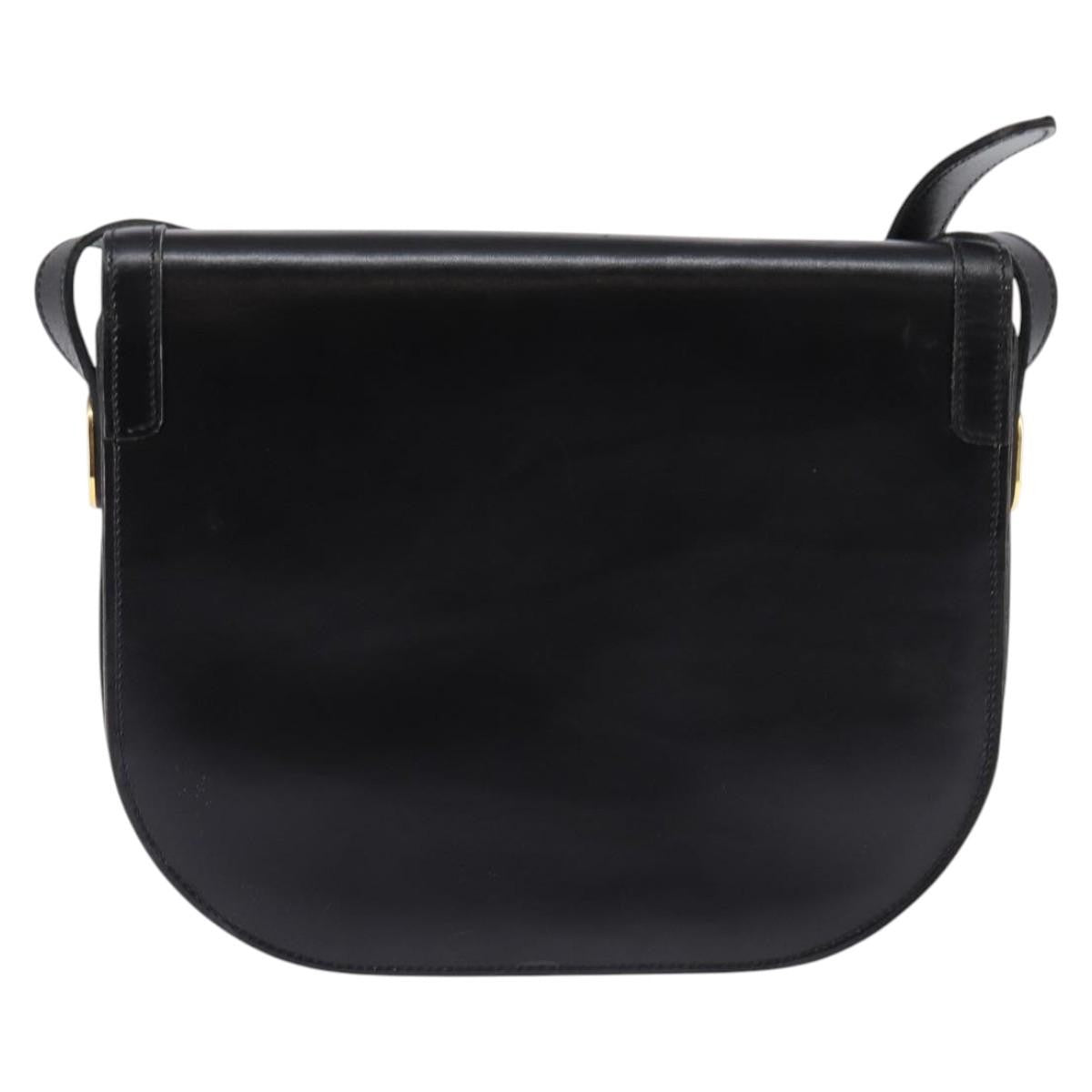 Christian Dior Flap Shoulder Bag Leather, BLACK, LEATHER, Shoulder bag