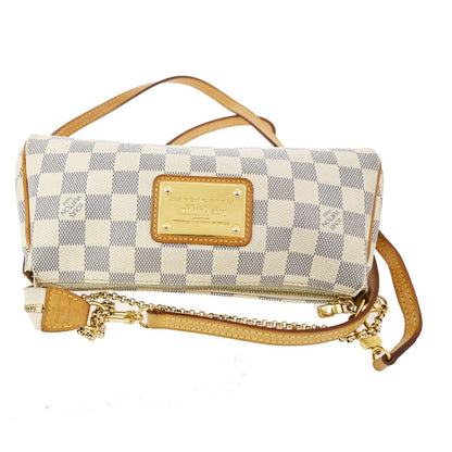 Louis Vuitton Eva Handbag Damier, WHITE, CANVAS, Shoulder bag