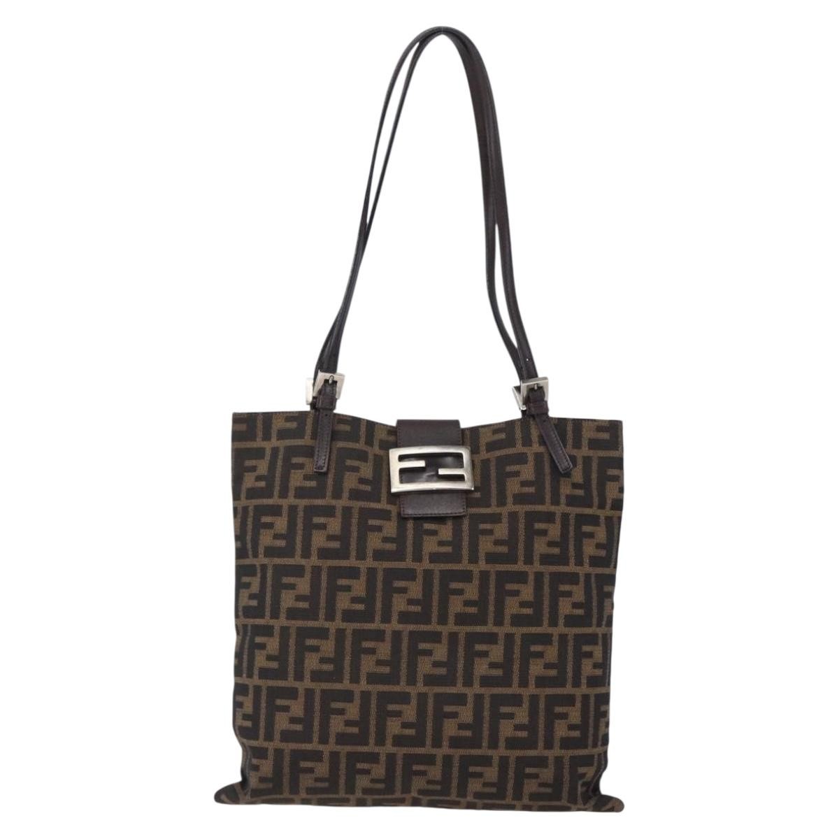 Fendi Vintage Shoulder Bag Zucca Canvas, BROWN, CANVAS, Shoulder bag