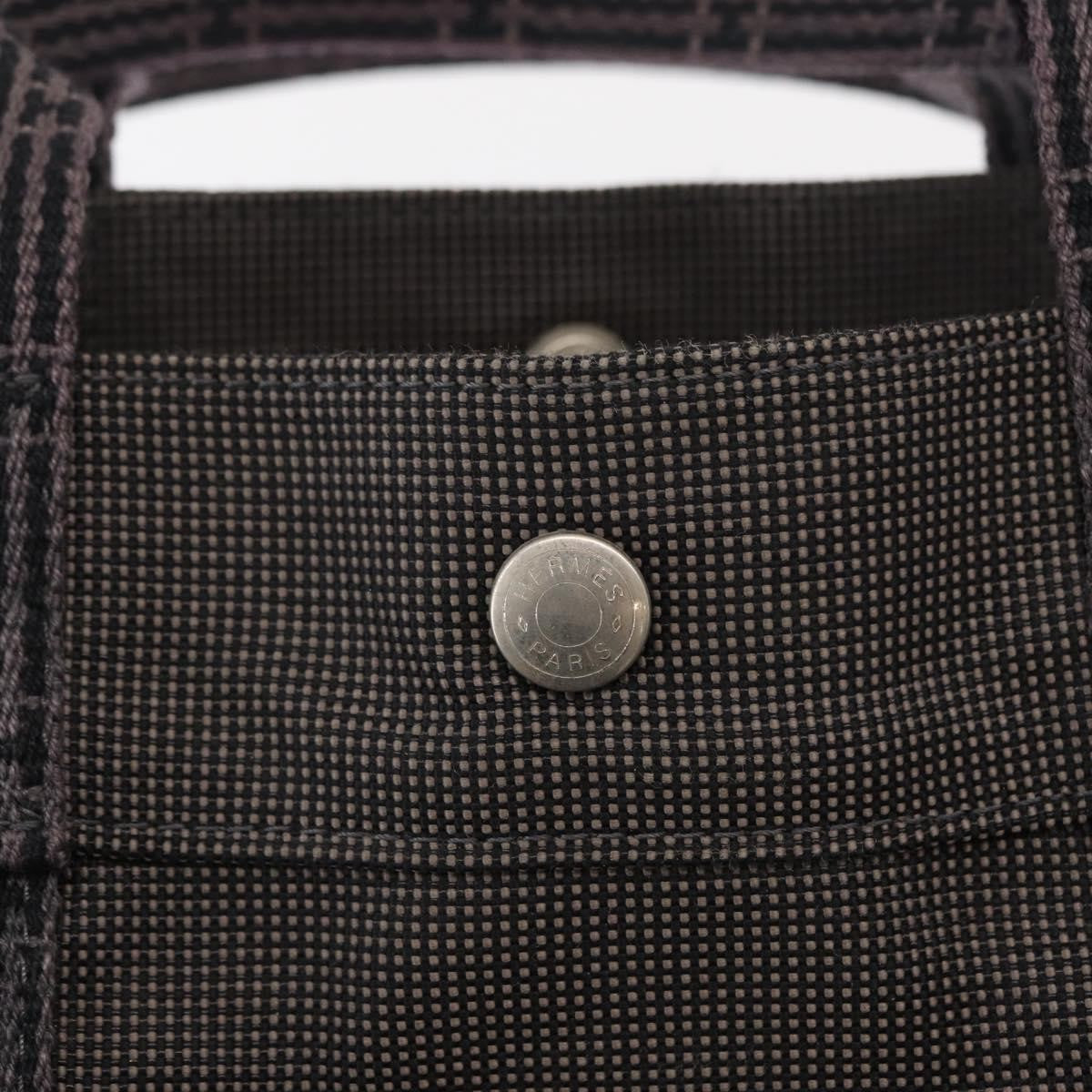 Hermes Fourre-tout Herline Canvas, GRAY, CANVAS, Tote bag