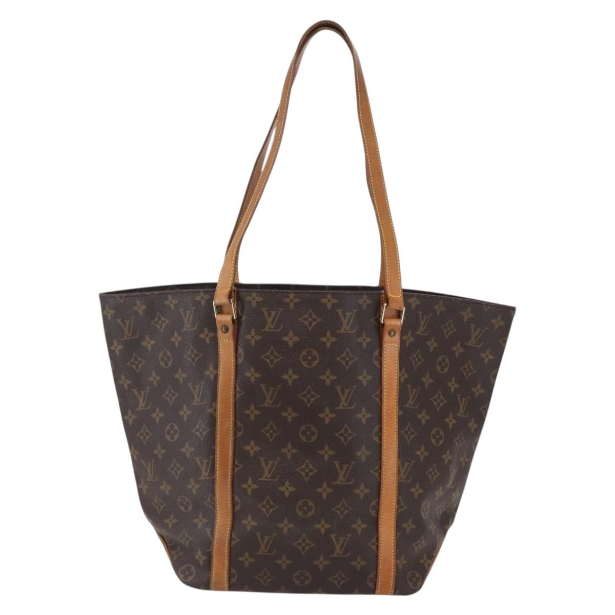 Louis Vuitton Shopping Sac Handbag Monogram Canvas, BROWN, CANVAS, Tote bag
