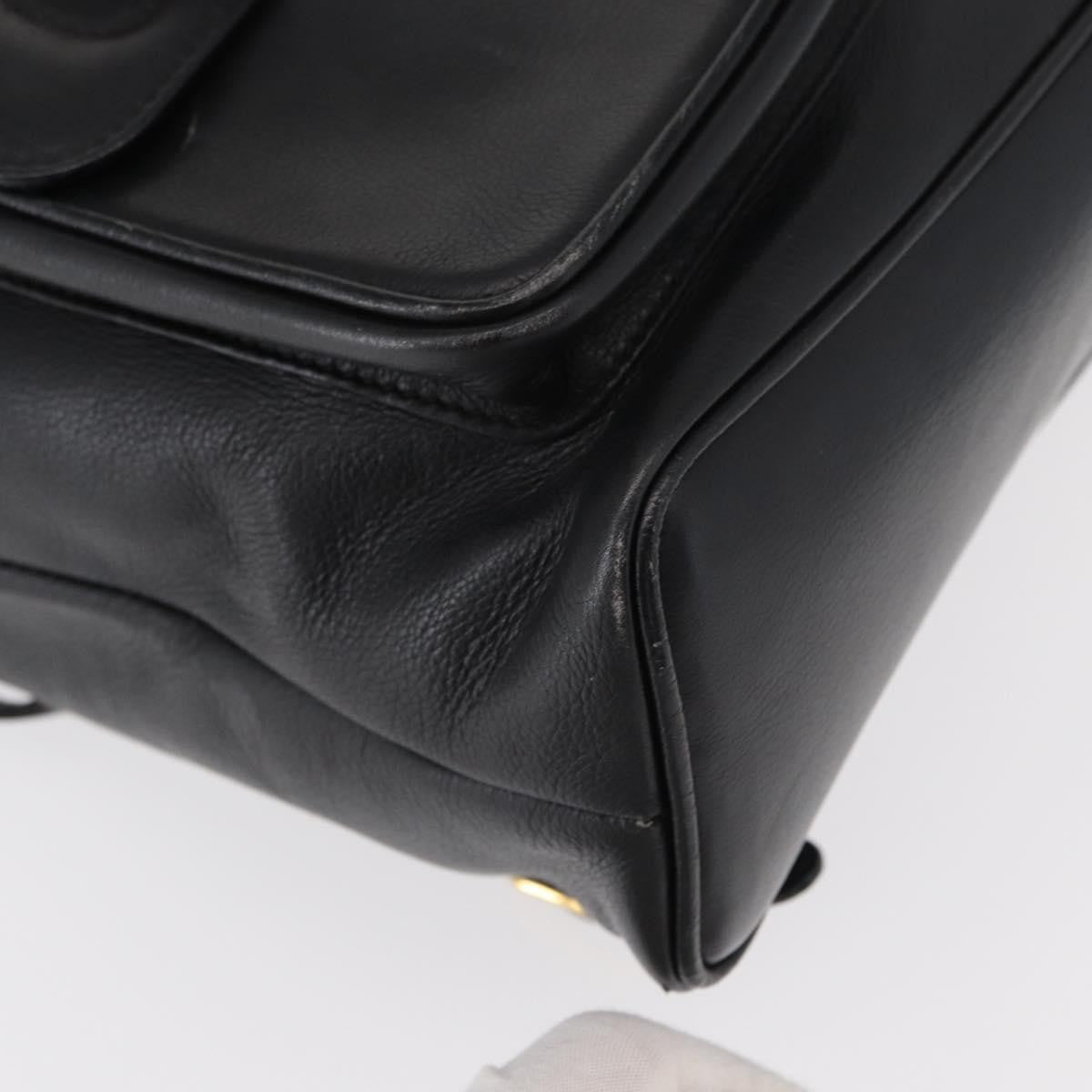 Gucci Vintage Bamboo Backpack Leather, BLACK, LEATHER, Backpack