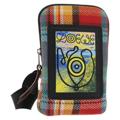 Loewe Eye/Loewe/Nature Zip Neck Pouch Canvas with Applique, MULTICOLOUR, CANVAS, Clutche & pouche