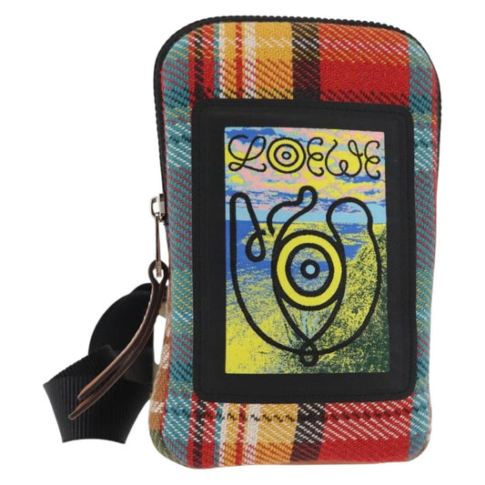 Loewe Eye/Loewe/Nature Zip Neck Pouch Canvas with Applique, MULTICOLOUR, CANVAS, Clutche & pouche