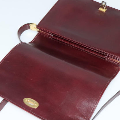 Bally Vintage Shoulder Bag Leather, Burgundy, Leather, Shoulder Bag