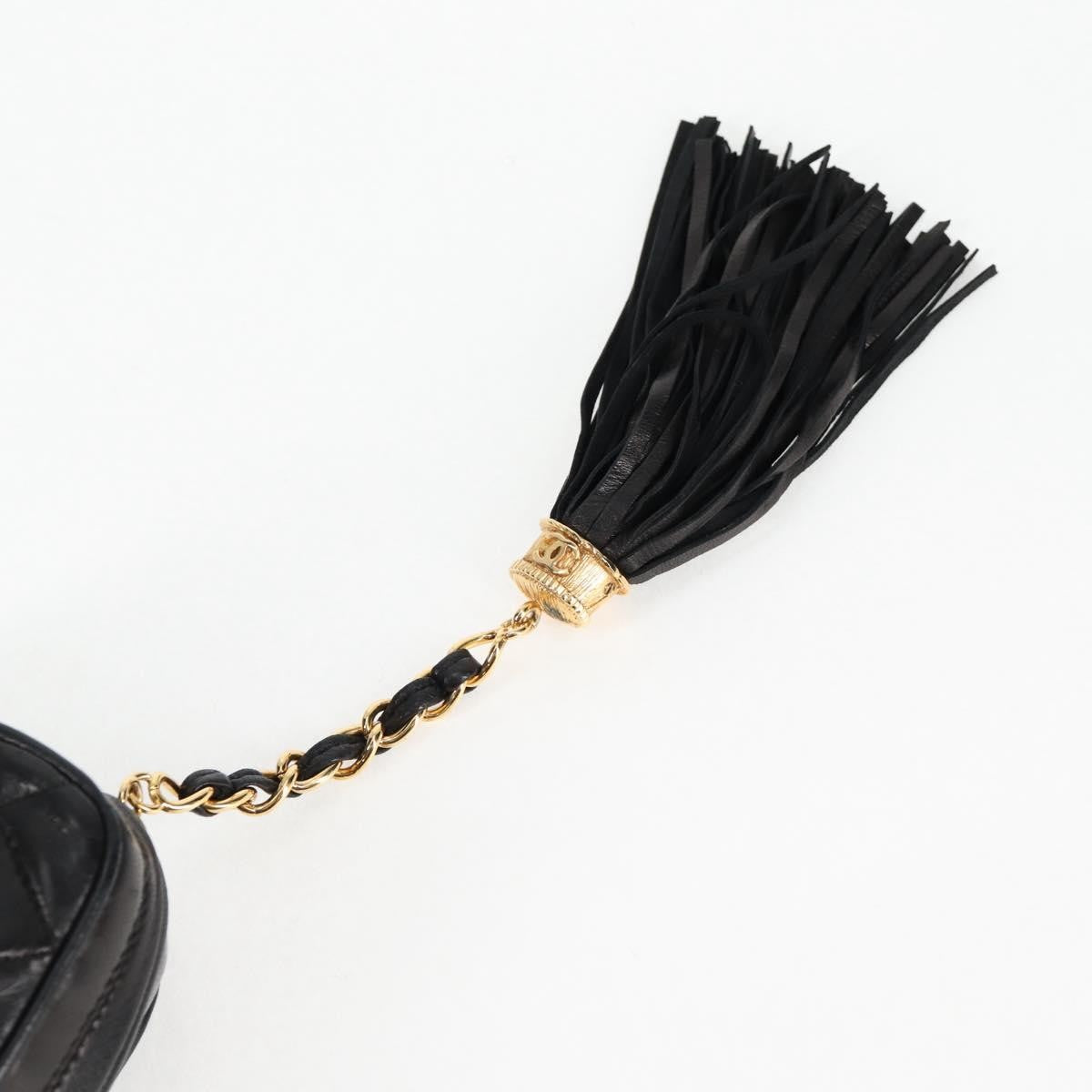 Chanel Camera CC Tassel Bag Leather, BLACK, LEATHER, Clutche & pouche