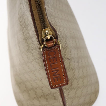 Celine Vintage Macadam Handbag Canvas and Leather, Beige, Canvas, Handbag