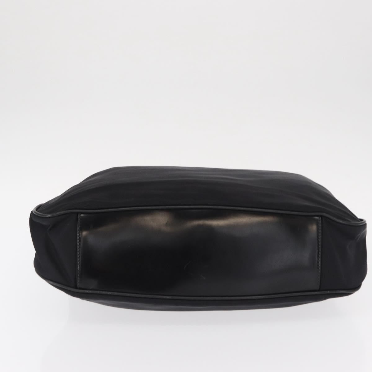 Gucci Vintage Bamboo Shoulder Bag Nylon, BLACK, CANVAS, Shoulder bag