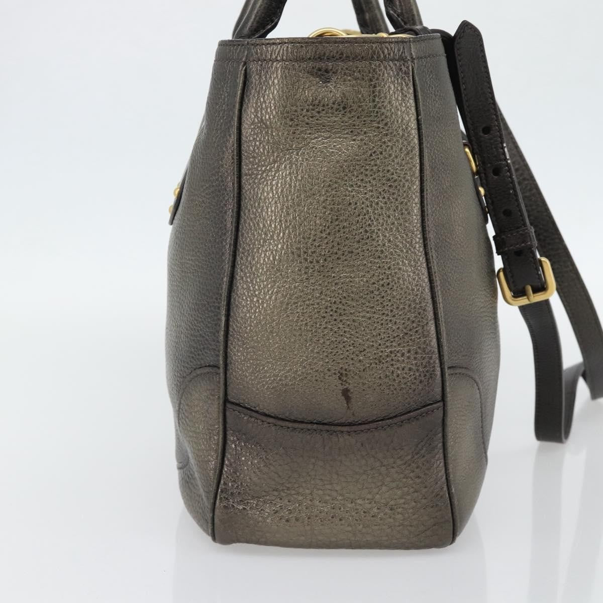 Prada Braided Handle Open Tote Vitello Daino, Gold, Leather, Tote Bag