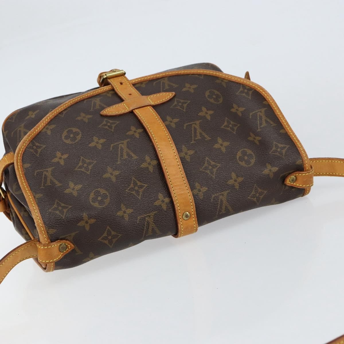 Louis Vuitton Saumur Handbag Monogram Canvas, BROWN, CANVAS, Shoulder bag