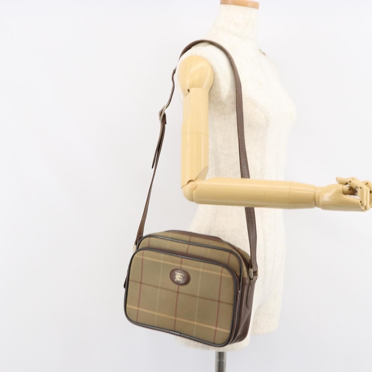 Burberry Nova check Shoulder bag Canvas, BEIGE, CANVAS, Shoulder bag
