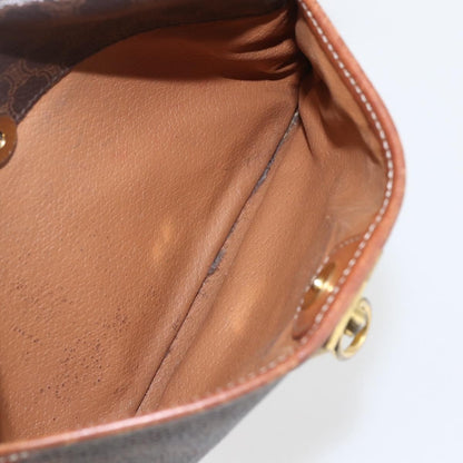 Celine Vintage Macadam Shoulder Bag Canvas and Leather, BROWN, CANVAS, Shoulder bag