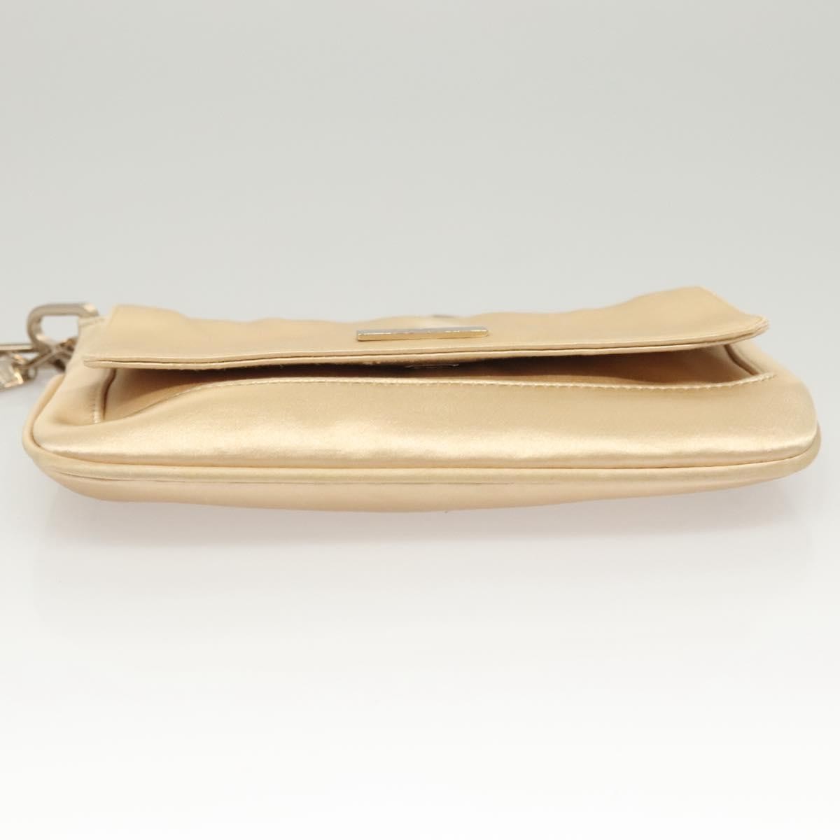 Gucci Chain Flap Shoulder Bag Satin, BEIGE, GOLD, Shoulder bag